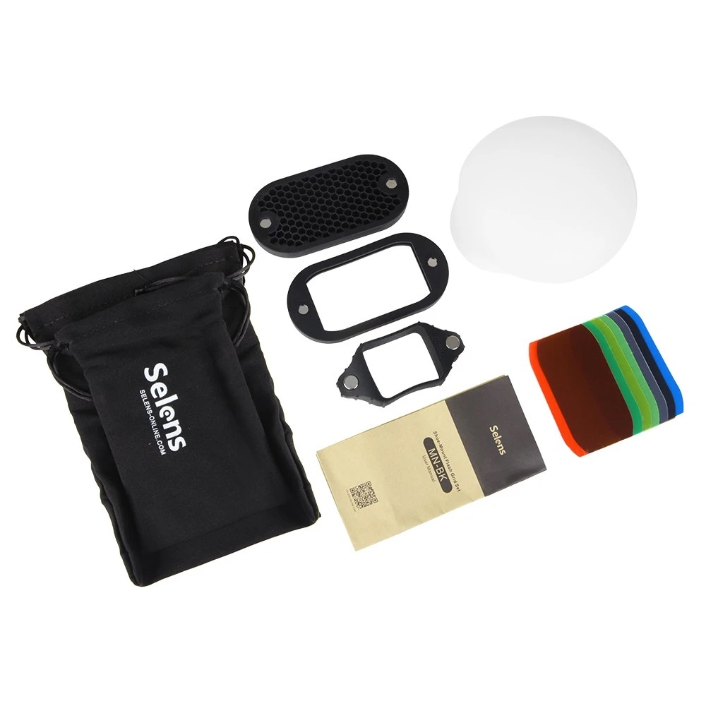 Snoot Flash Modifier - Selens 7 Color Filters Honeycomb Grids