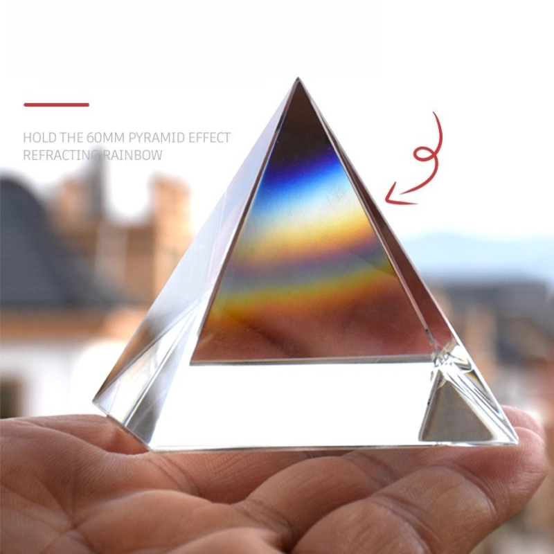 Lighting Glass Photography - 40mm/60mm Quadrangular Pyramid Prism Crystal Rainbow