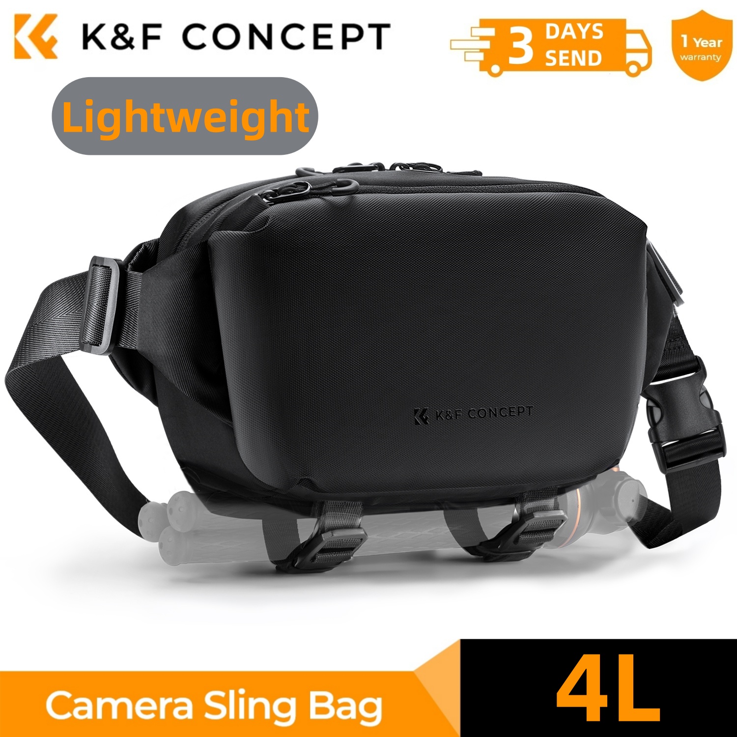 Photography Lighting Bag - K&F CONCEPT 4L Camera Sling Bag
