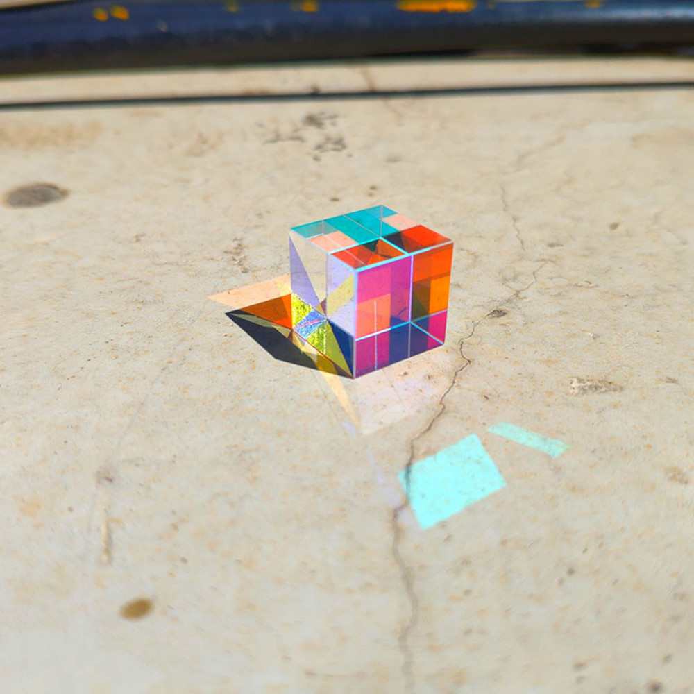 Glass Cube 12.7mm Dichroic Pri - Lighting Glass Photography recension och pris