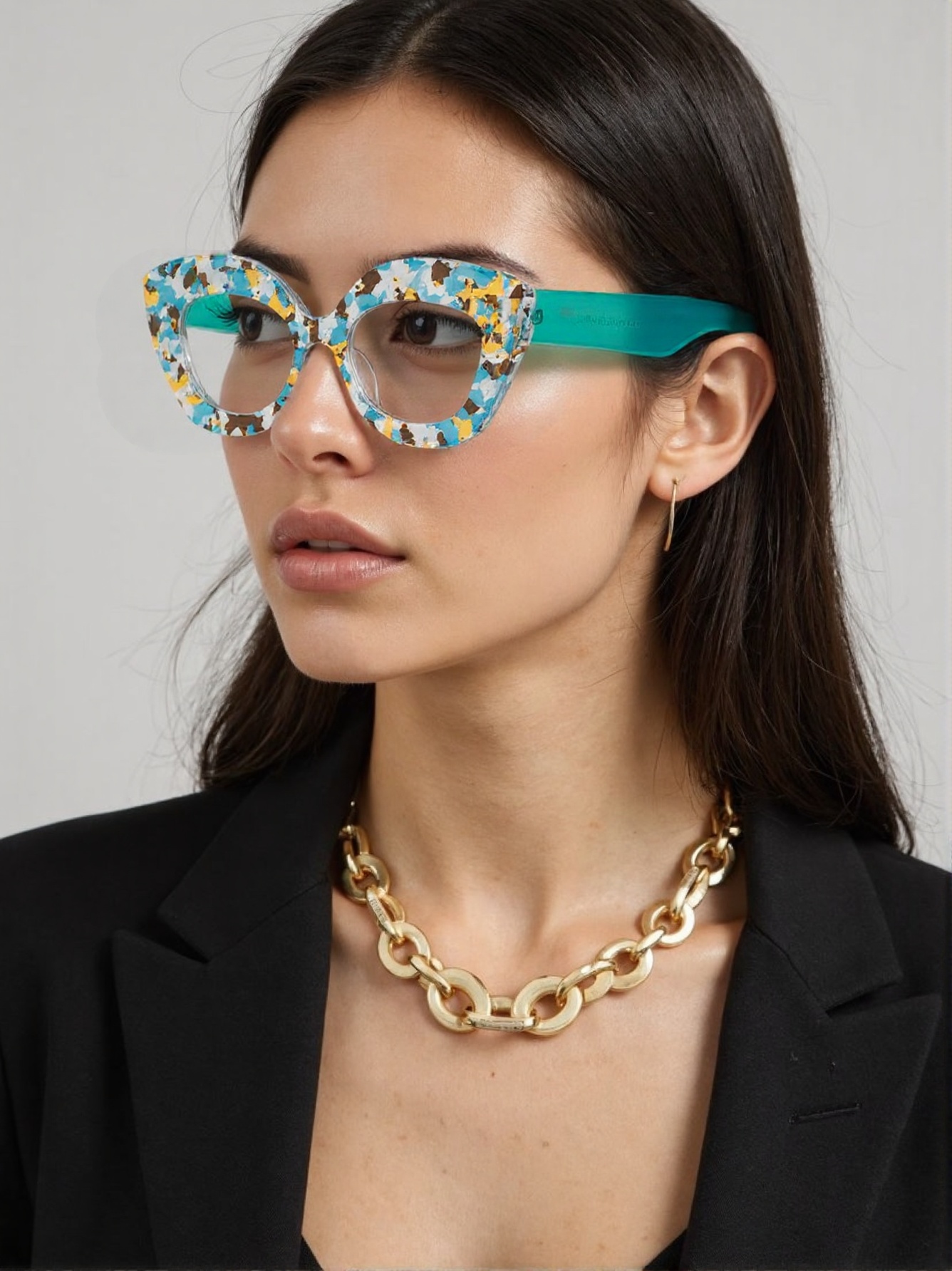 Large Frame Cat-Eye Floral Gla - Lighting Glass Photography recension och pris