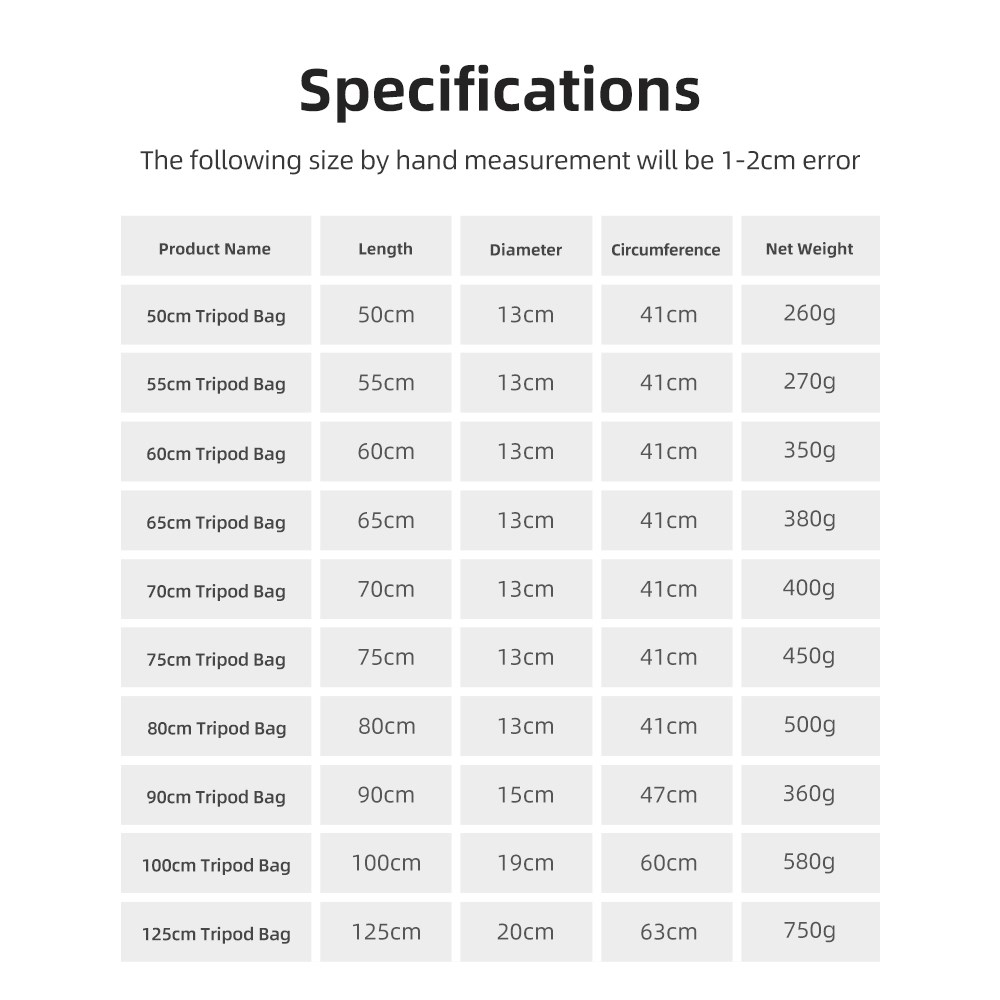 55/60/65/70/75/80/100/125cm Pa - Photography Lighting Bag recension och pris