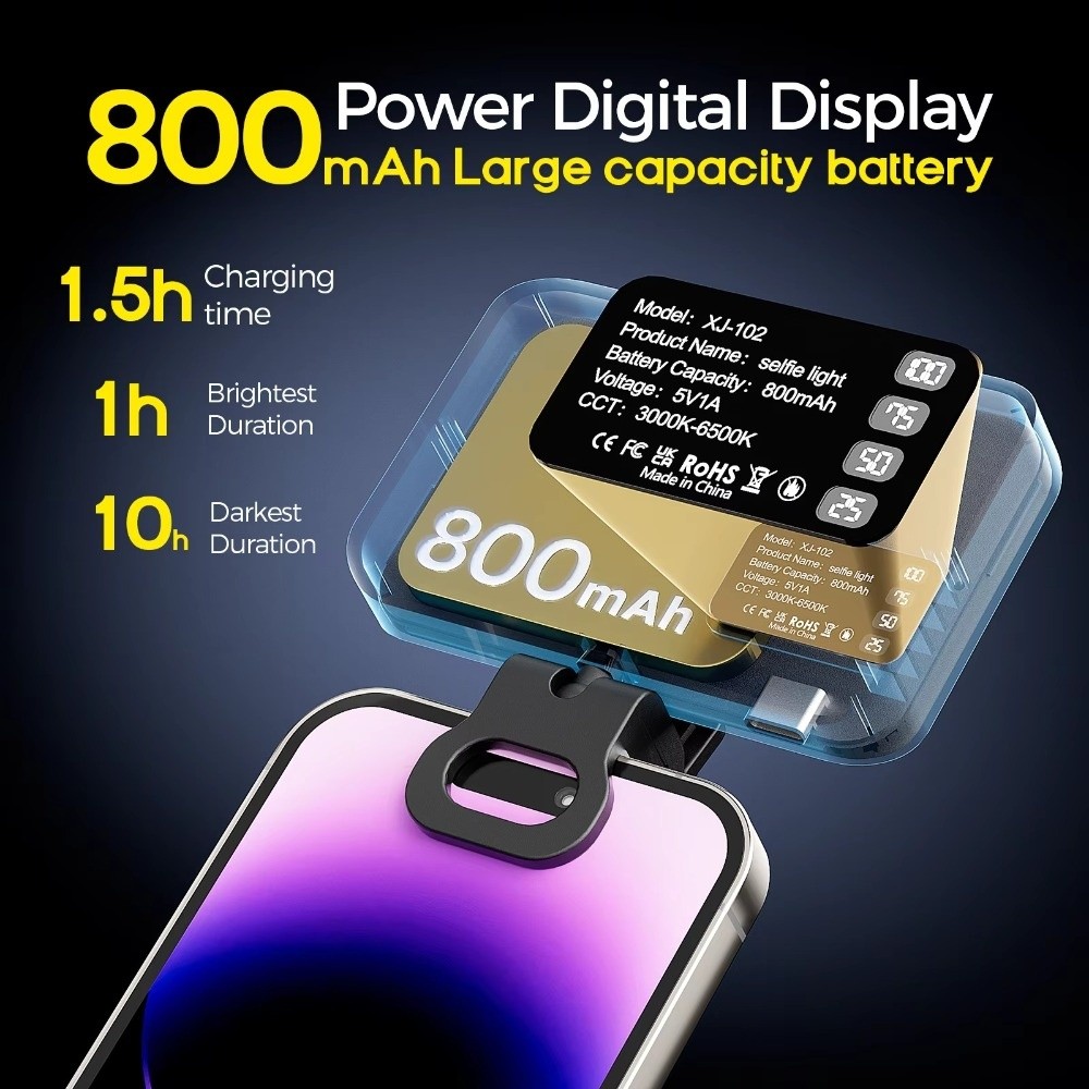 800/1000mAh LED Selfie Light 3 - Photography Lighting With Flash recension och pris