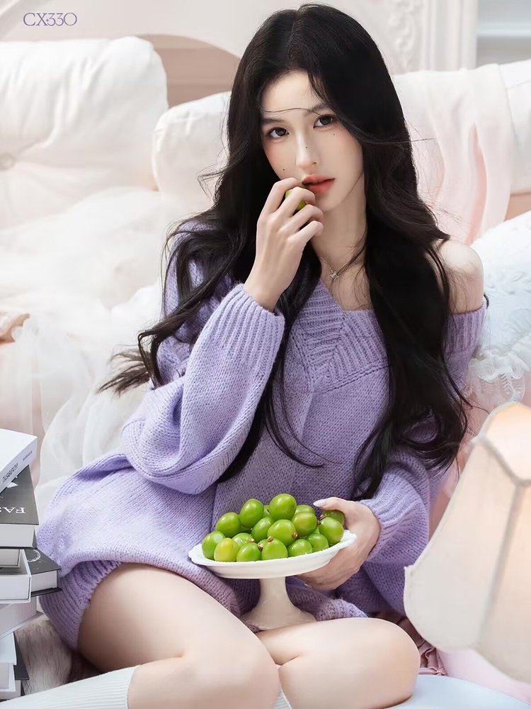 Autumn Winter Purple Sweater O - Photography With Lighting recension och pris